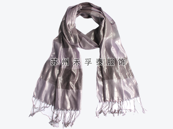 人棉条纹银丝围巾厂家订做批发