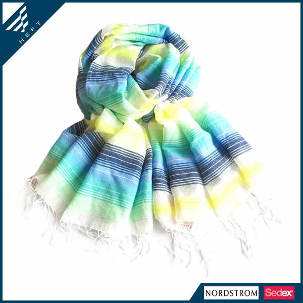 2014新款彩色条纹色织围巾